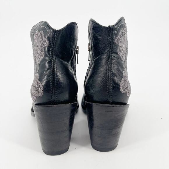 Old Gringo Black Pansy II Floral Embroidered Western Cowgirl Ankle Boot size 6.5 - Picture 7 of 10